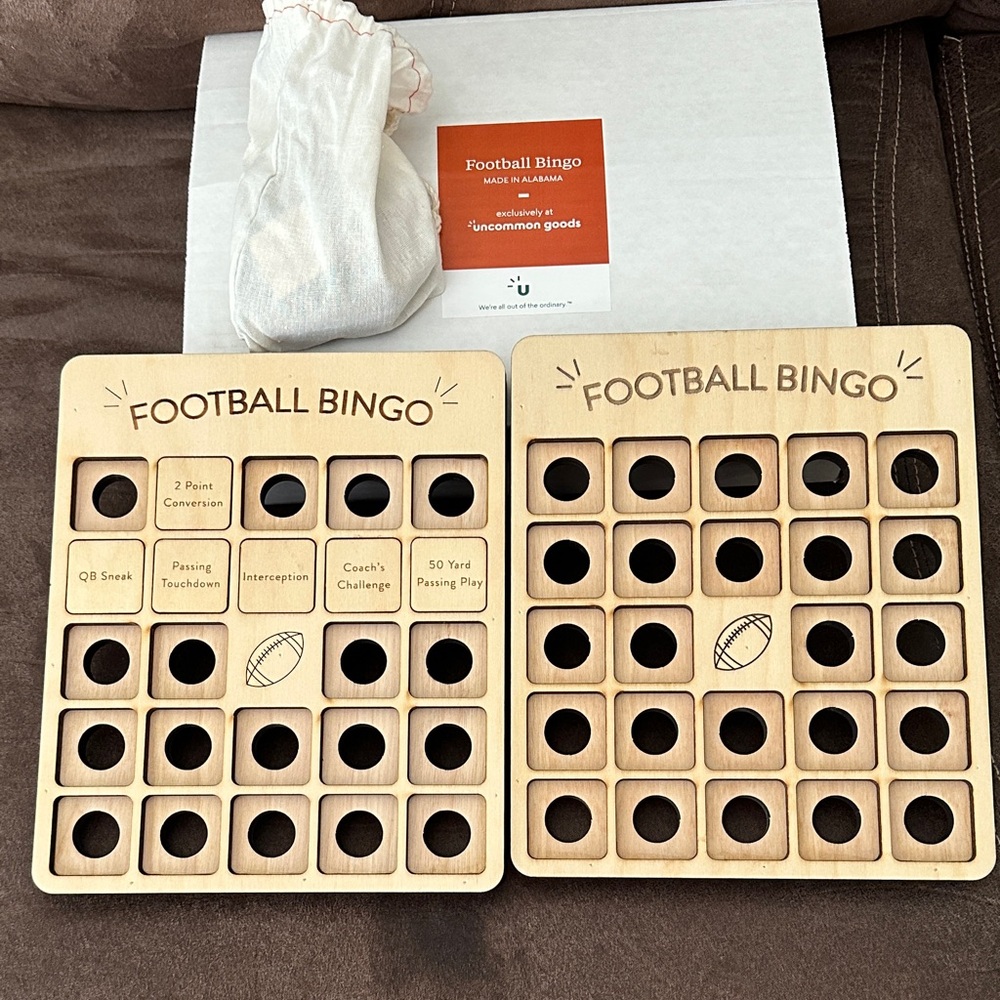 Uncommon Football Bingo Game - Light Brown Wood